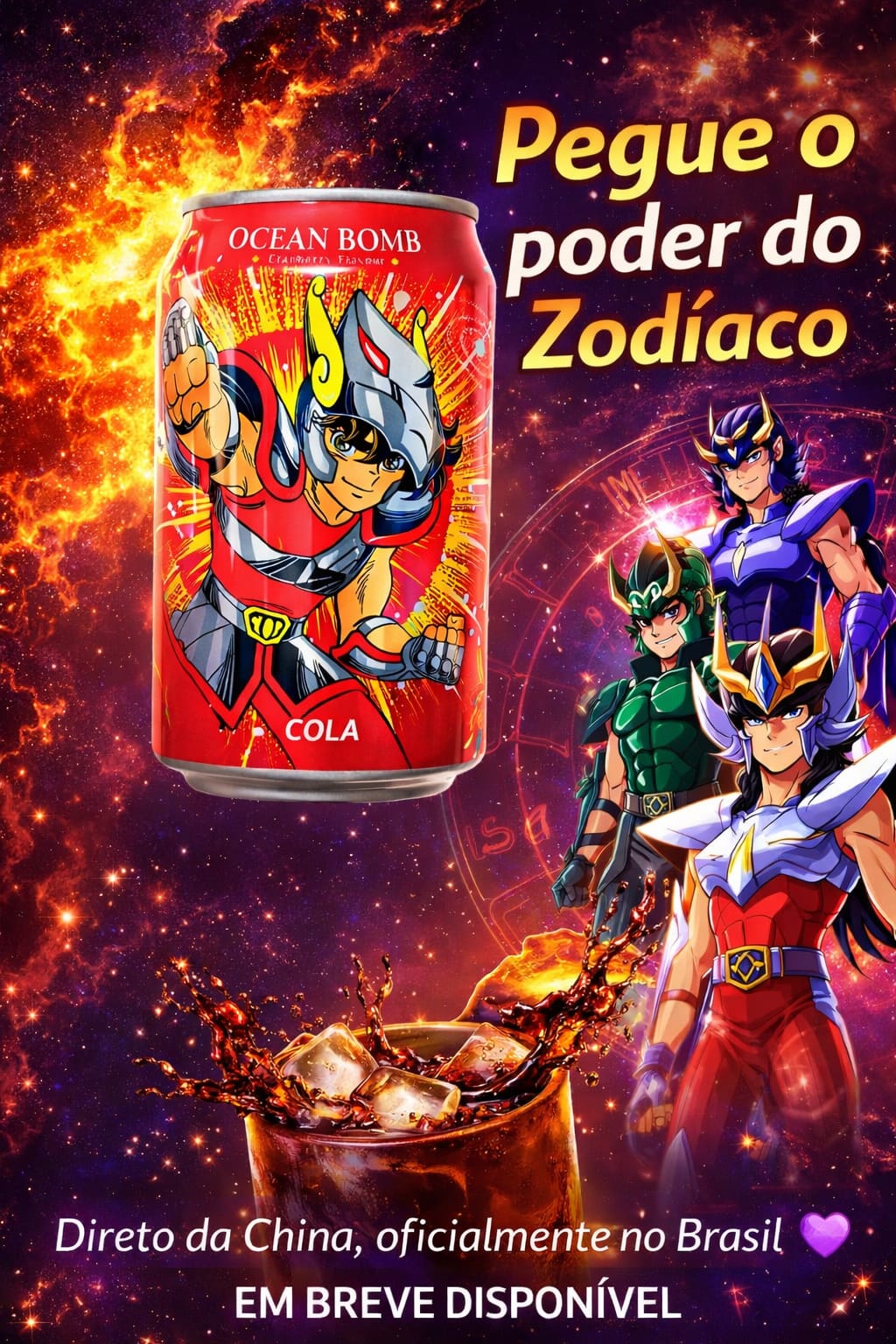 Refrigerante de cereja dos cavaleiros do zodíaco 🇨🇳