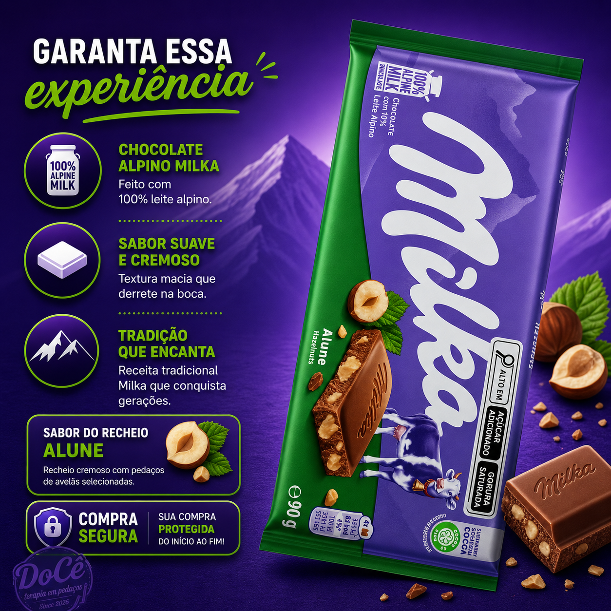 Barra Milka Alune 90g