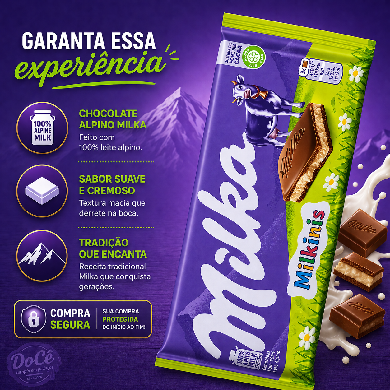 Barra Milka Milkinis 90g