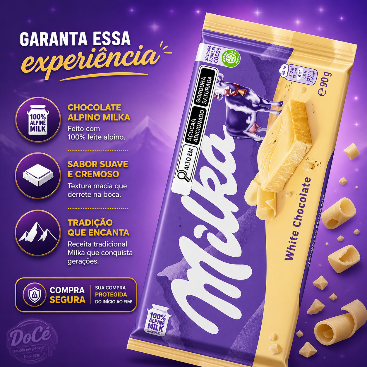 Barra Milka White Chocolate 90g