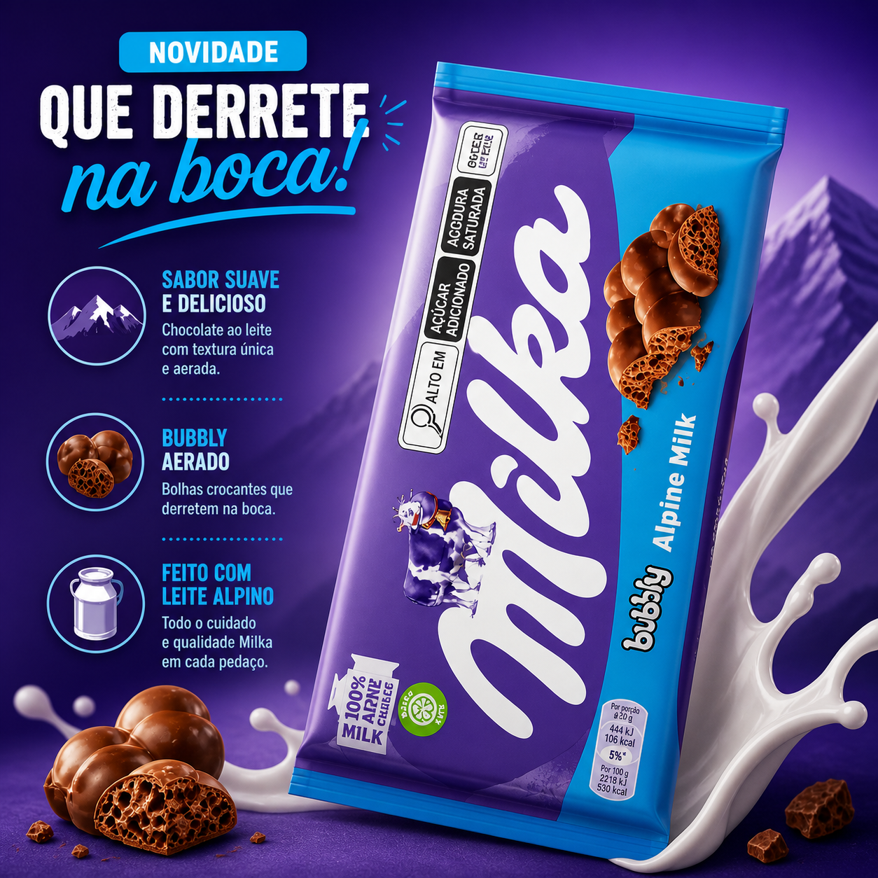 Barra Milka Bubbly Alpine 90g