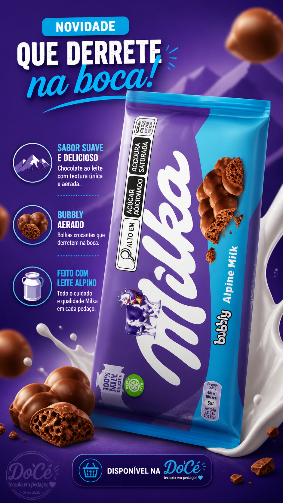 Barra Milka Bubbly Alpine 90g
