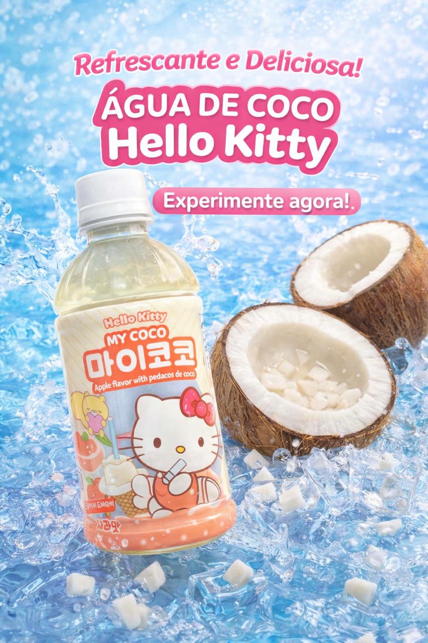 Água de coco da Hello kitty 